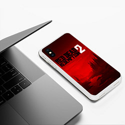 Чехол iPhone XS Max матовый Red Dead Redemption 2, цвет: 3D-белый — фото 2