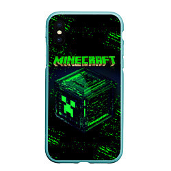 Чехол iPhone XS Max матовый MINECRAFT, цвет: 3D-мятный