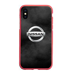 Чехол iPhone XS Max матовый NISSAN, цвет: 3D-красный