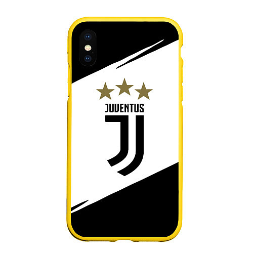 Чехол iPhone XS Max матовый JUVENTUS / 3D-Желтый – фото 1