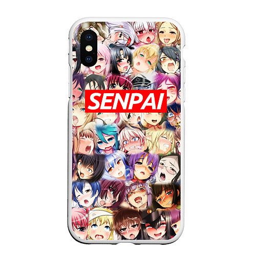 Чехол iPhone XS Max матовый SENPAI СЕНПАЙ / 3D-Белый – фото 1