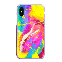 Чехол iPhone XS Max матовый ТИ-ДАЙ, цвет: 3D-сиреневый
