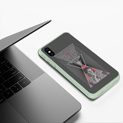 Чехол iPhone XS Max матовый Настоящий детектив, цвет: 3D-салатовый — фото 2