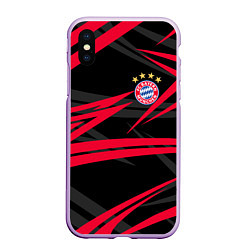 Чехол iPhone XS Max матовый BAYERN MUNCHEN, цвет: 3D-сиреневый