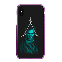 Чехол iPhone XS Max матовый Настоящий детектив, цвет: 3D-фиолетовый