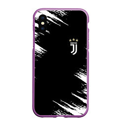 Чехол iPhone XS Max матовый JUVENTUS, цвет: 3D-фиолетовый