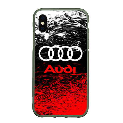 Чехол iPhone XS Max матовый AUDI / 3D-Темно-зеленый – фото 1