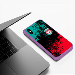 Чехол iPhone XS Max матовый LIVERPOOL, цвет: 3D-фиолетовый — фото 2