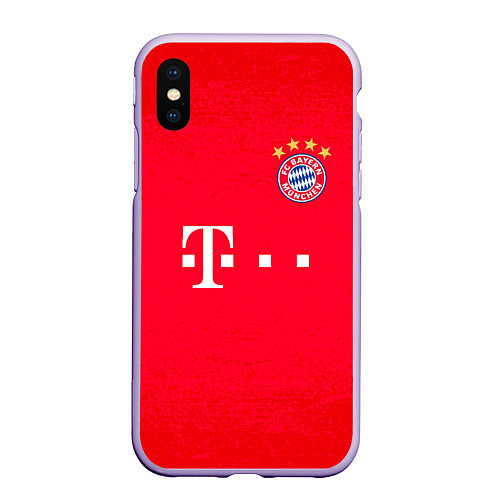 Чехол iPhone XS Max матовый BAYERN MUNCHEN / 3D-Светло-сиреневый – фото 1