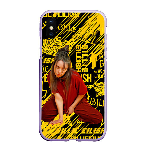 Чехол iPhone XS Max матовый Billie Eilish / 3D-Светло-сиреневый – фото 1