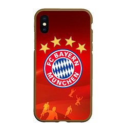 Чехол iPhone XS Max матовый BAYERN MUNCHEN, цвет: 3D-коричневый