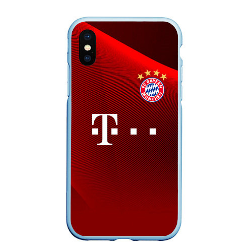 Чехол iPhone XS Max матовый BAYERN MUNCHEN / 3D-Голубой – фото 1