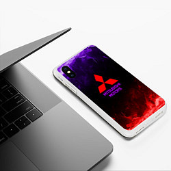 Чехол iPhone XS Max матовый Mitsubishi, цвет: 3D-белый — фото 2