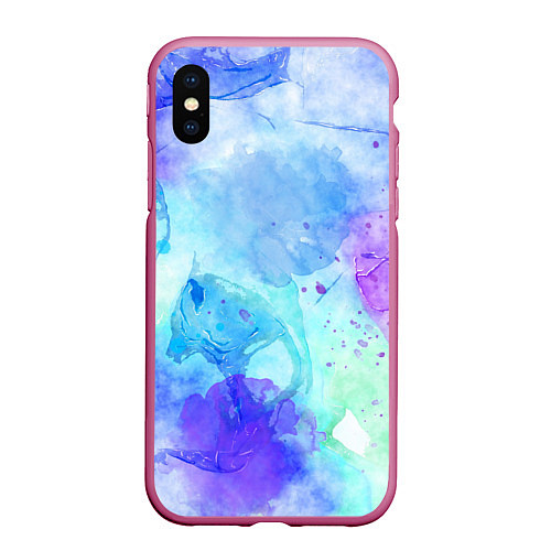 Чехол iPhone XS Max матовый PASTEL / 3D-Малиновый – фото 1