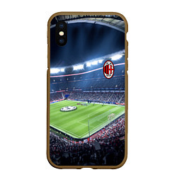 Чехол iPhone XS Max матовый FC MILAN, цвет: 3D-коричневый