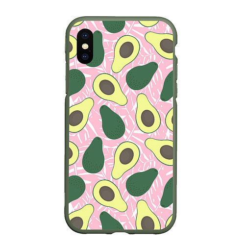 Чехол iPhone XS Max матовый Avocado / 3D-Темно-зеленый – фото 1