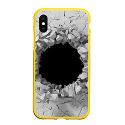 Чехол iPhone XS Max матовый Сквозная дыра, цвет: 3D-желтый