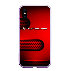 Чехол iPhone XS Max матовый PORSCHE, цвет: 3D-сиреневый