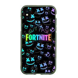 Чехол iPhone XS Max матовый FORTNITE MARSHMELLO, цвет: 3D-темно-зеленый