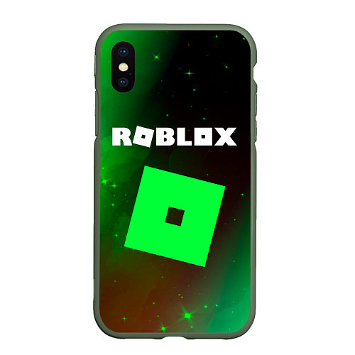 Чехол iPhone XS Max матовый ROBLOX РОБЛОКС / 3D-Темно-зеленый – фото 1