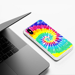 Чехол iPhone XS Max матовый TIE-DYE СТЕНА, цвет: 3D-белый — фото 2