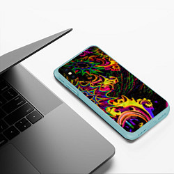 Чехол iPhone XS Max матовый МИМЕЗИС НЕОНОВЫЙ, цвет: 3D-мятный — фото 2