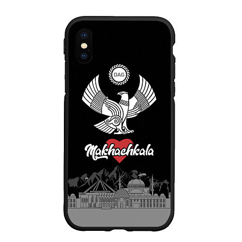 Чехол iPhone XS Max матовый Дагестан Махачкала / 3D-Черный – фото 1