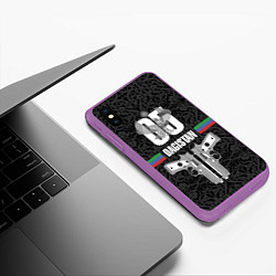 Чехол iPhone XS Max матовый Дагестан, цвет: 3D-фиолетовый — фото 2