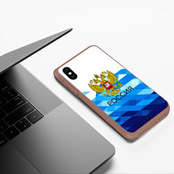 Чехол iPhone XS Max матовый РОССИЯ, цвет: 3D-коричневый — фото 2