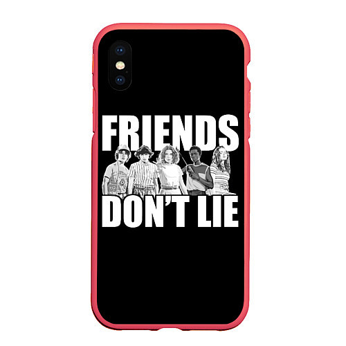 Чехол iPhone XS Max матовый Friends Dont Lie / 3D-Красный – фото 1
