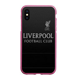 Чехол iPhone XS Max матовый LIVERPOOL, цвет: 3D-малиновый