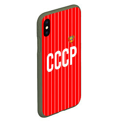 Чехол iPhone XS Max матовый Форма сборной СССР, цвет: 3D-темно-зеленый — фото 2