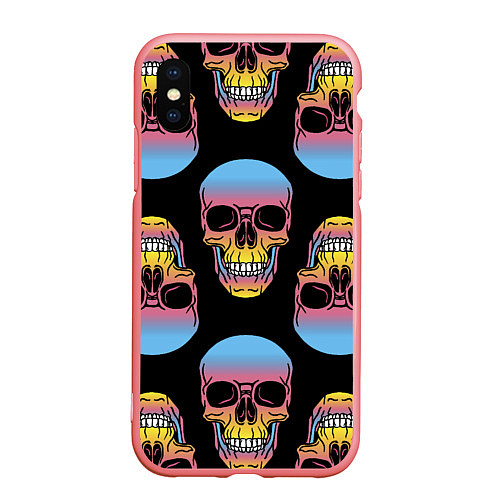 Чехол iPhone XS Max матовый Neon skull! / 3D-Баблгам – фото 1