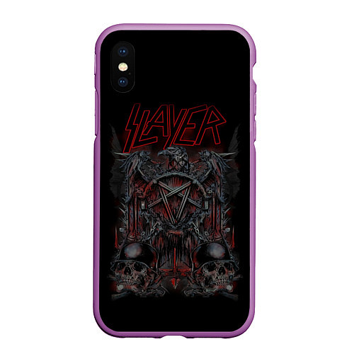 Чехол iPhone XS Max матовый Slayer / 3D-Фиолетовый – фото 1