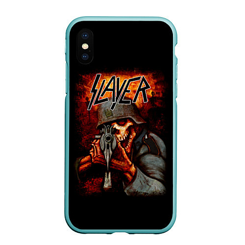 Чехол iPhone XS Max матовый Slayer / 3D-Мятный – фото 1