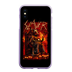 Чехол iPhone XS Max матовый Slayer, цвет: 3D-светло-сиреневый