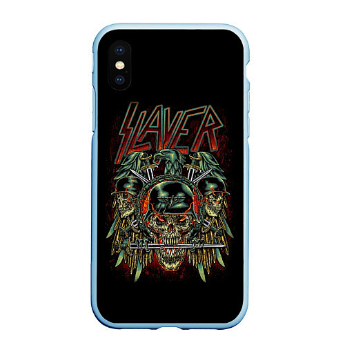 Чехол iPhone XS Max матовый Slayer / 3D-Голубой – фото 1