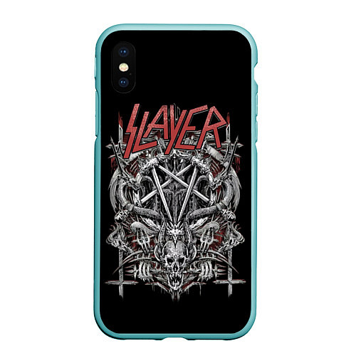 Чехол iPhone XS Max матовый Slayer / 3D-Мятный – фото 1