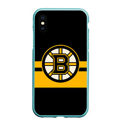 Чехол iPhone XS Max матовый BOSTON BRUINS NHL, цвет: 3D-мятный