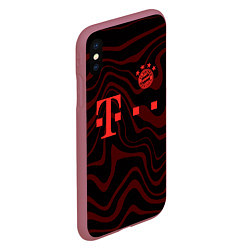 Чехол iPhone XS Max матовый FC Bayern Munchen 2021, цвет: 3D-малиновый — фото 2