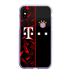 Чехол iPhone XS Max матовый FC Bayern Munchen Форма, цвет: 3D-светло-сиреневый