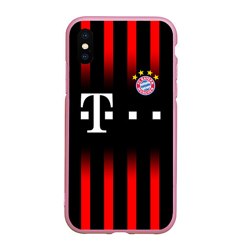 Чехол iPhone XS Max матовый FC Bayern Munchen / 3D-Розовый – фото 1