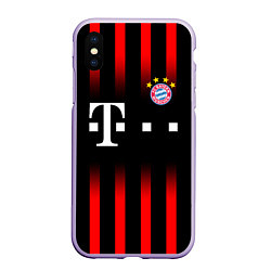 Чехол iPhone XS Max матовый FC Bayern Munchen, цвет: 3D-светло-сиреневый