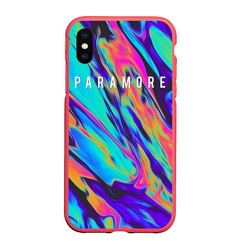 Чехол iPhone XS Max матовый PARAMORE / 3D-Красный – фото 1