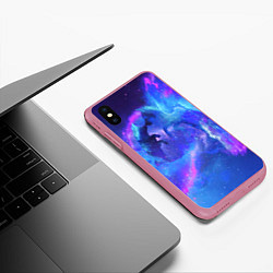 Чехол iPhone XS Max матовый ВОЛК D, цвет: 3D-малиновый — фото 2