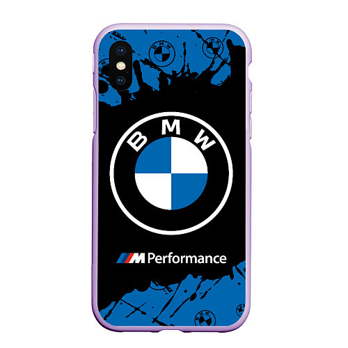 Чехол iPhone XS Max матовый BMW БМВ / 3D-Сиреневый – фото 1