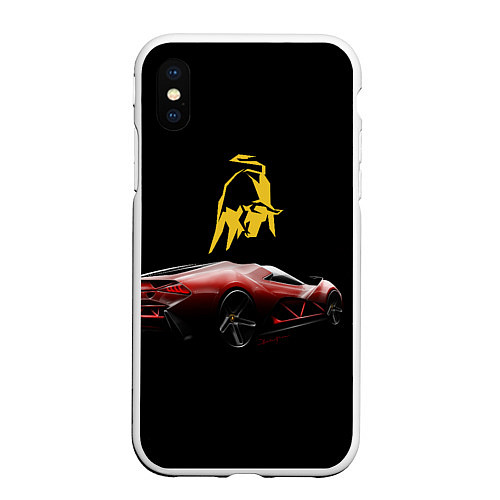 Чехол iPhone XS Max матовый Lamborghini - motorsport / 3D-Белый – фото 1