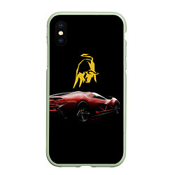 Чехол iPhone XS Max матовый Lamborghini - motorsport, цвет: 3D-салатовый