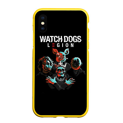 Чехол iPhone XS Max матовый Watch Dogs Legion / 3D-Желтый – фото 1