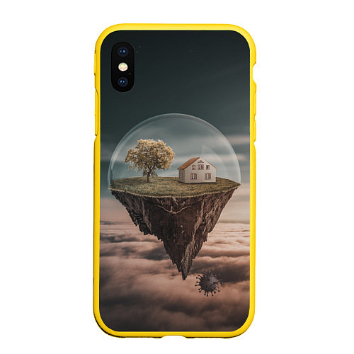 Чехол iPhone XS Max матовый Самоизоляция / 3D-Желтый – фото 1